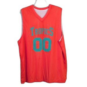 Semi Pro Tropics 00 Reversible Orange White Basketball Costume Jersey Men's